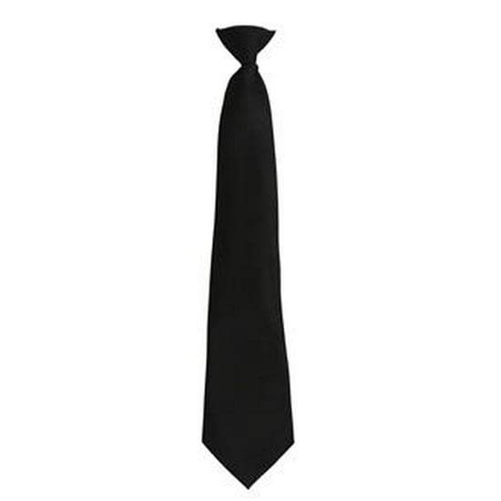 Premier Mens Fashion ”Colours” Work Clip On Tie (Black)