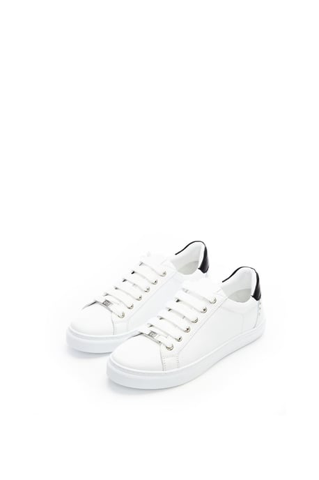 'Bradd' White Leather Trainers