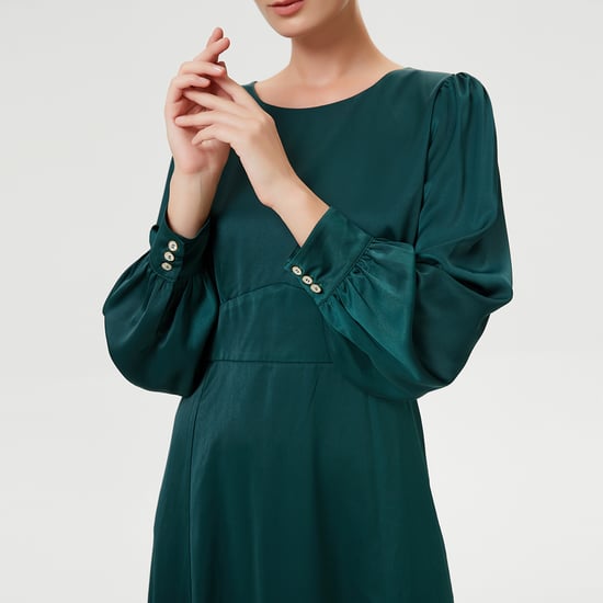 Aangepaste en wijd uitlopende vloeibare blouse -jurk - Image 6
