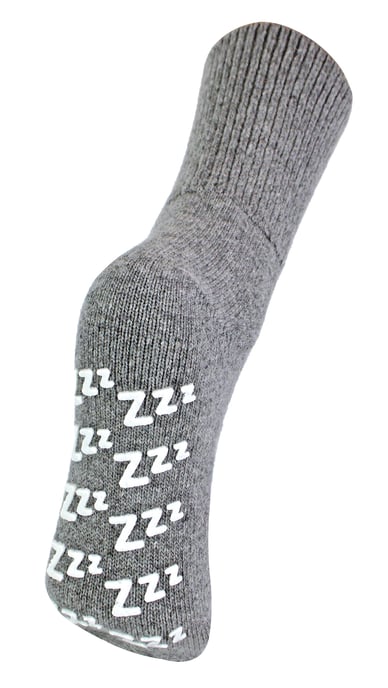Dames pantoffelsokken van kasjmierwol met Zzz-grepen - Grijs - Image 1