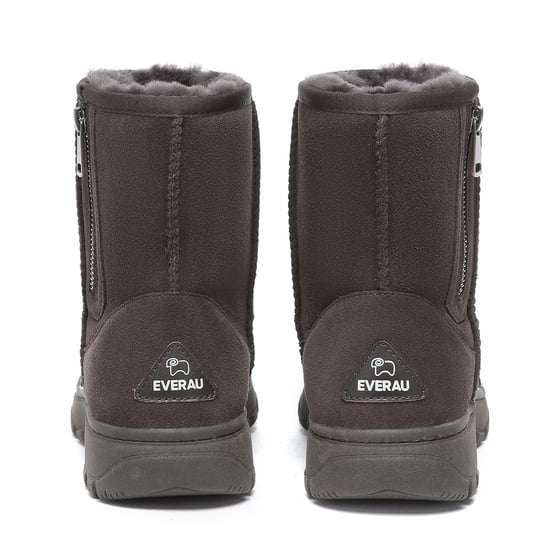 EVER AU Women Starling Zipper Short Boots - Chocolate