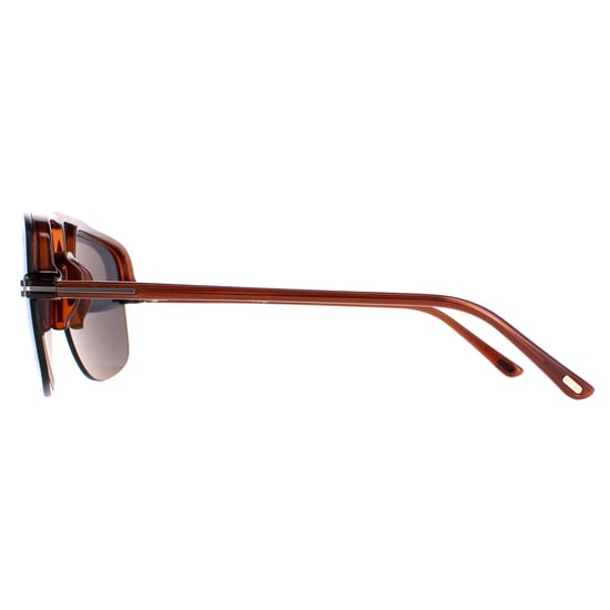 Tom Ford Aviator Heren Glanzend Lichtbruin Blauw Grijs Hugo 02 FT1003 - Image 3