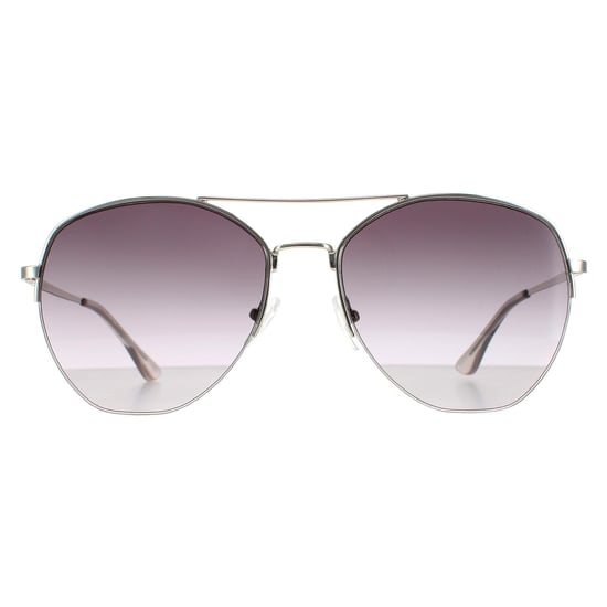 Calvin Klein Aviator Mens Silver Smoke Grey CK20121S