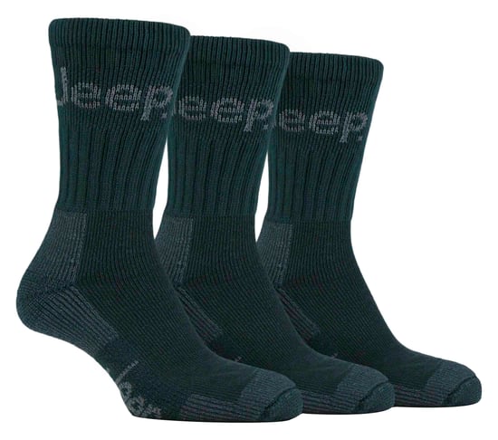 Heren 3 paar Jeep Cushion Sole Hiking werksokken - Groente - Image 1