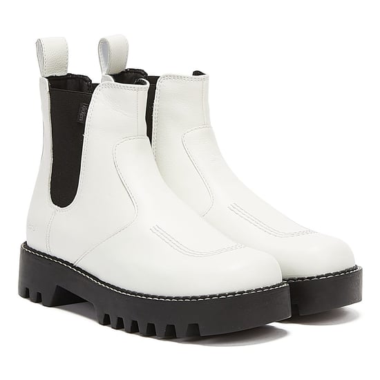 Kickers Kizziie Chelz Dames Wit Laarzen - Image 1