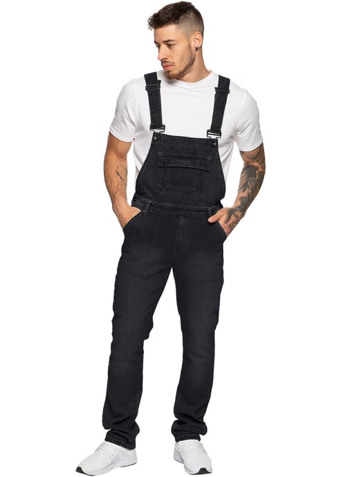Enzo | Denim Overall tuinbroek voor heren - Zwart - Image 1