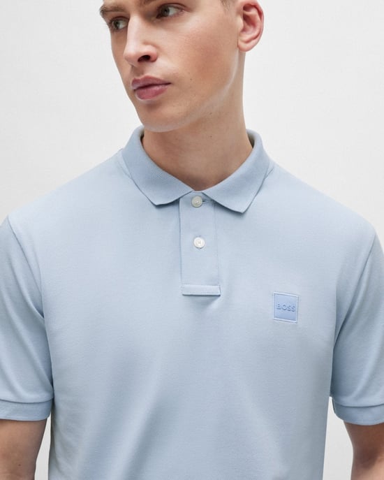 BOSS Orange Passenger Heren Stretchkatoenen Slim-Fit Polo Shirt met Logo Patch - Image 2