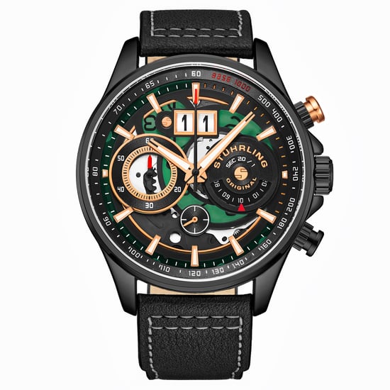 Zwart “Ace Aviator Chronograph” met Tachymeter Kwarts 45mm - Image 1