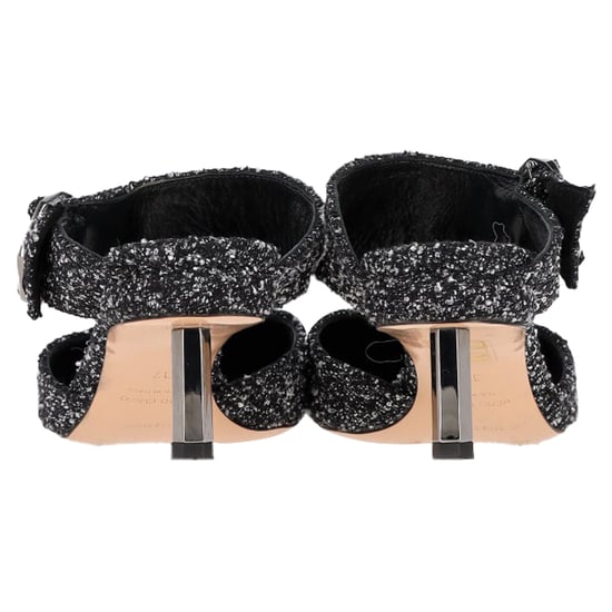 Nicholas Kirkwood Bouclé Mules in Black Tweed - Image 5