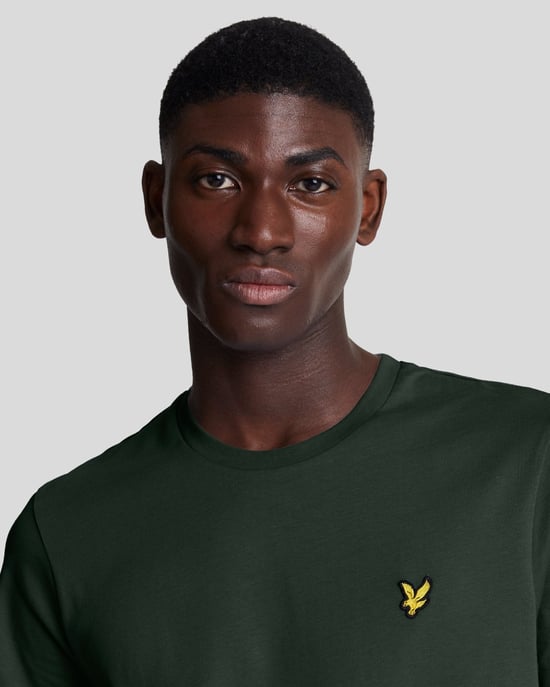 Blauwgroen groen T-shirt met Lyle & Scott-logo op de borst - Image 4