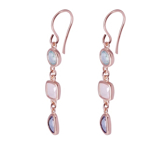 Orphelia 'Euphemia' Dames 925 sterling zilveren Dangle Oorbellen - Roze ZO-7411 - Image 3