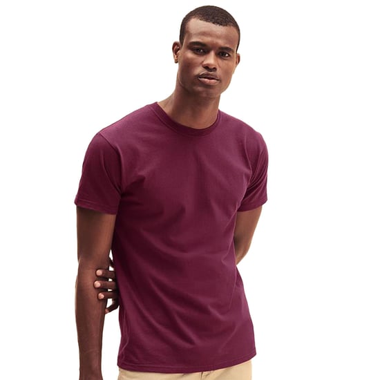 Fruit Of The Loom Heren Crew Neck Korte Mouw T-shirt-Bourgondië (5 Pack) - Image 1
