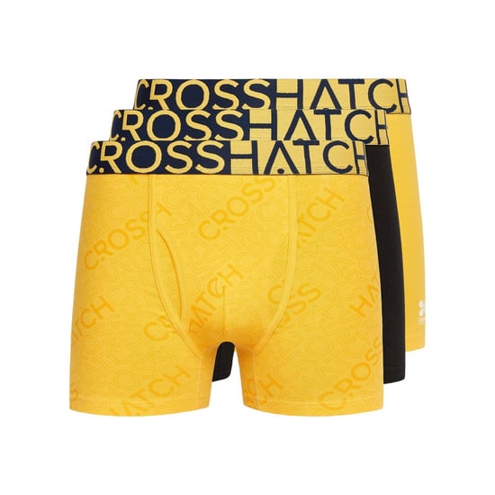 Crosshatch Heren Typan Boxershorts (Pack of 3) (Geel) - Image 1