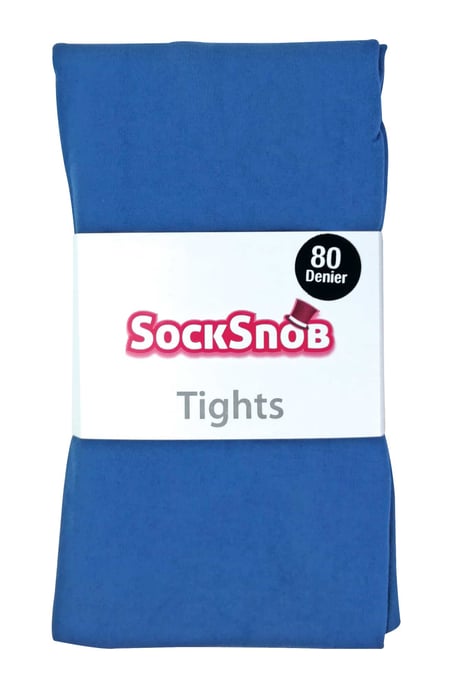 Dames 80 denier ondoorzichtige effen gekleurde panty's - Maanlichtblauw - Image 2