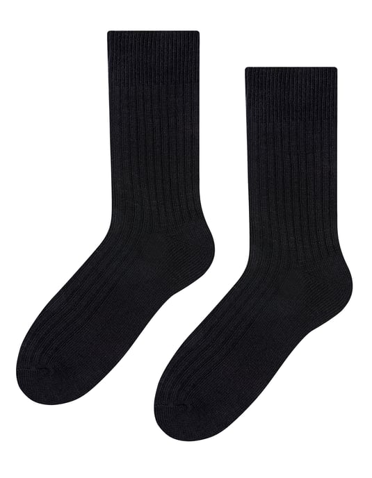Steven - Heren Alpaca Wol Sokken - 1 Paar Warme Gebreide Boot Sokken voor Winter - Zwart - Image 1