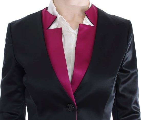 Exte Vrouwen Zwart Roze Stretch Blazer Jasje - Image 5