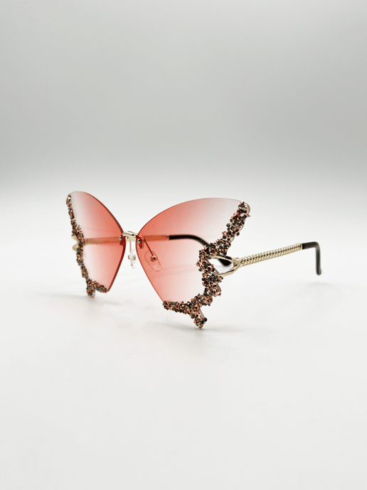 Butterfly Lens with Crystal Detail in Gradient Pink - Image 2