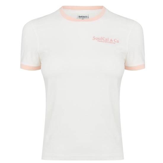 SoulCal Womens Embroidered Ringer T-Shirt