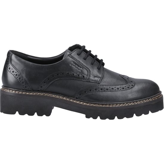 Pod Kortney Leer Damesschoenen Zwart Brogues - Image 5