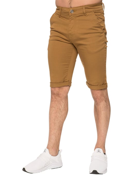 Enzo | Heren slim-fit stretch chinoshort - bruin - Image 2
