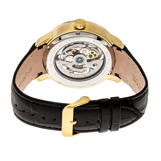 Heritor Automatische Ryder Skeleton Lederen Band Horloge - Image 2