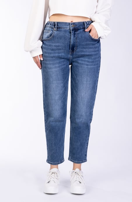 Alma Ladies Trousers blue denim Cropped
