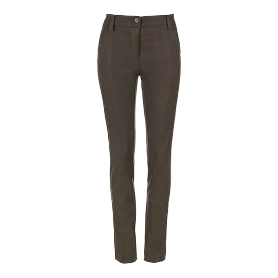 Khaki Fitted Full Length Pants