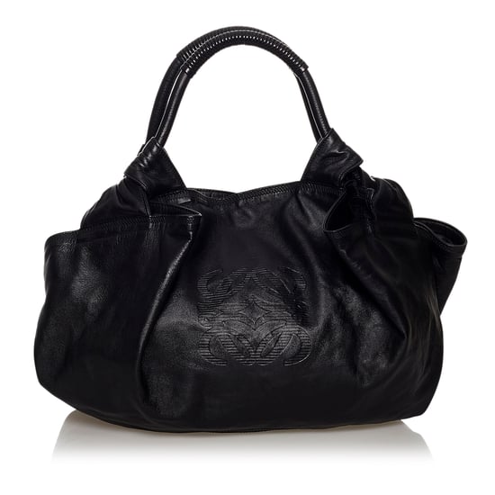Vintage Loewe Nappa Aire Leather Tote Bag Black - Image 1