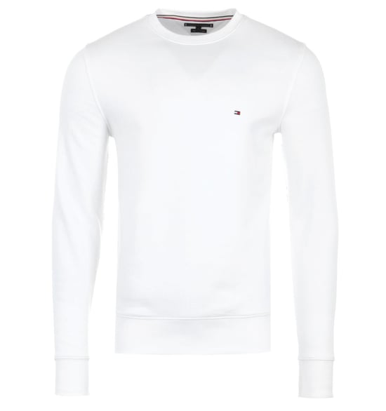 Tommy Hilfiger Rear Logo Organic Cotton Fleece Sweatshirt - White