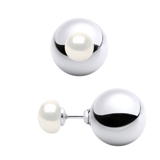 Earrings Both SIDES Real Cultured Freshwater Pearls 7 mm