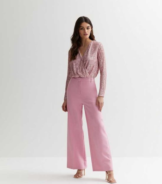 Pailletten Wrap Langste Mouwen Bodysuit - Image 3