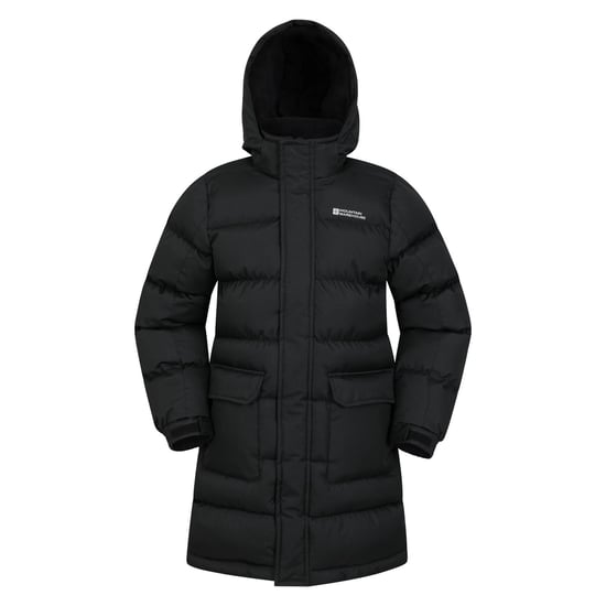 Mountain Warehouse Waterafstotende gewatteerde longline jas voor kinderen/Kinderen (Zwart) - Image 1