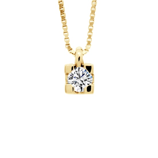 DIADEMA - Necklace with Diamonds - Yellow Gold - Venetian Chain
