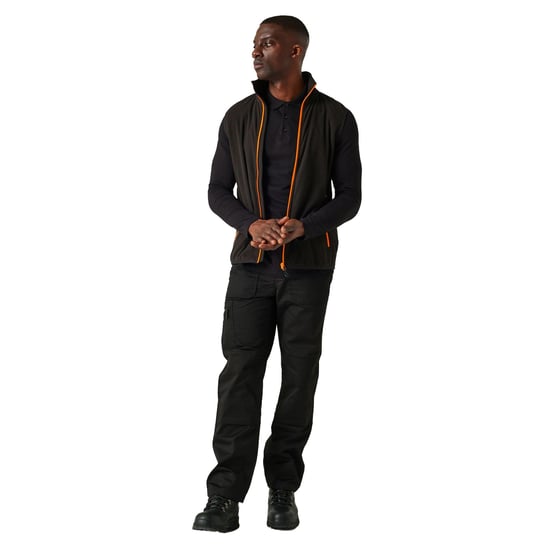 Regatta Mens Navigate Fleece Gilet (Black/Orange Pop)
