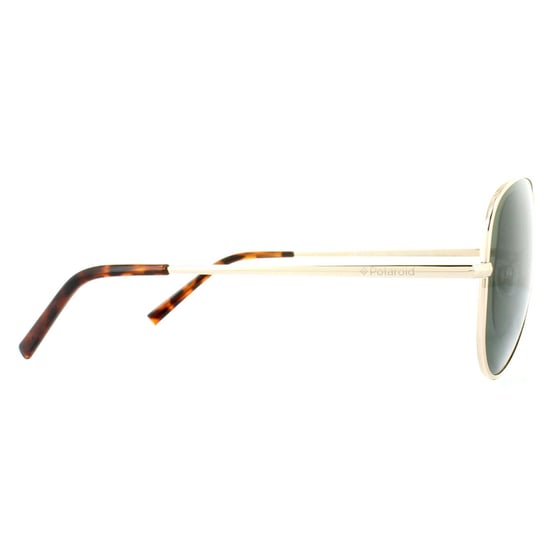 Polaroid Aviator Unisex Light Gold Green Polarized Sunglasses