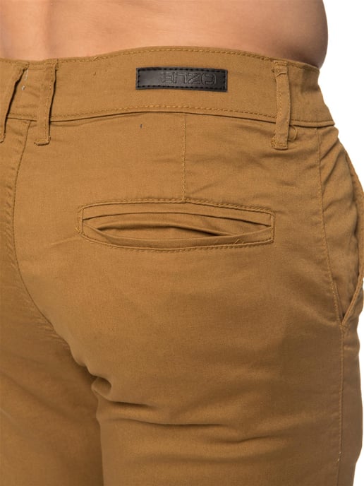 Enzo | Heren slim-fit stretch chinoshort - bruin - Image 4