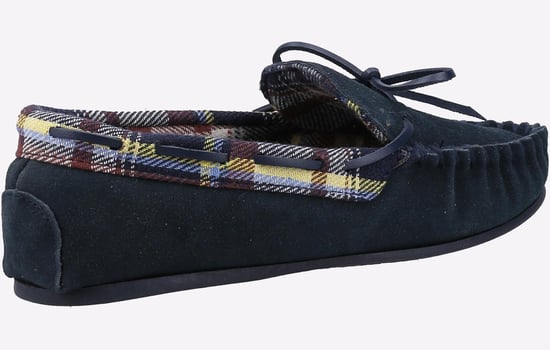 Cotswold Chatsworth Dames Suède Navy Slippers - Image 3