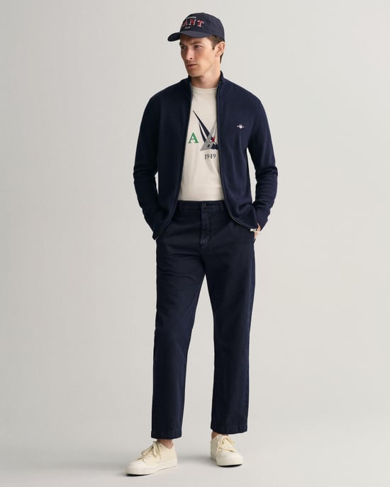 GANT Heren Casual Katoenen Rits Vest - Image 4