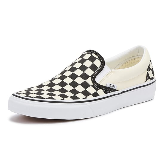 Vans Classic Slip-On Unisex Zwart Wit Checkboard Canvas Skate Trainers - Image 3
