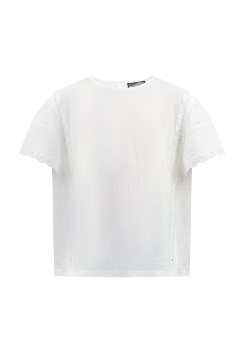 Dreimaster Blouseshirt met kant Meisje wit - Image 1