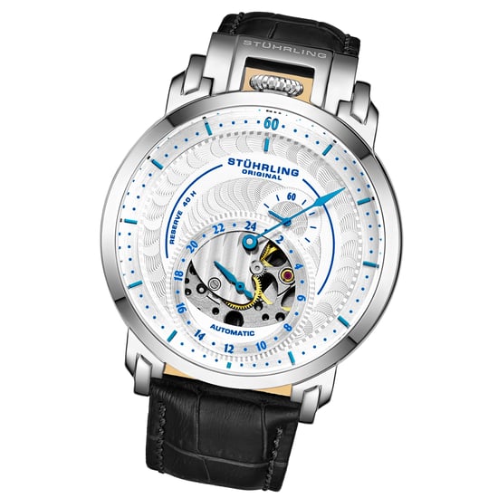 Zilver en blauw Automatisch 44 mm skelet - Image 2