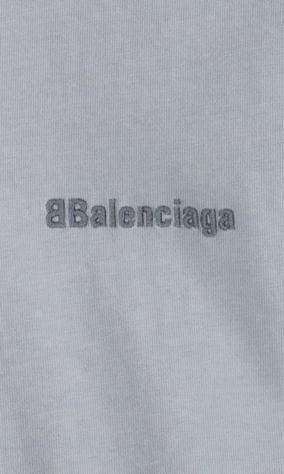 Balenciaga BB-logo geborduurd oversized T-shirt in grijs - Image 3
