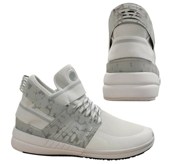 Supra Skytop V White Grey Slip On High Top Lace Up Mens Trainers 08032 102 B50E