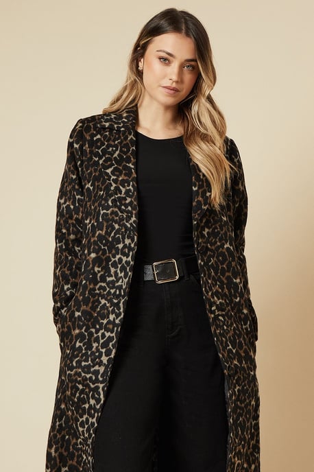 Animal Wool Midi Coat