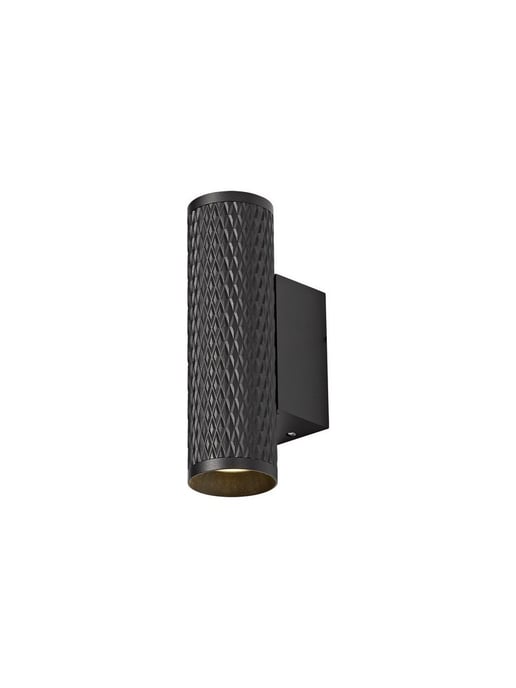 2 Light Wall Lamp GU10, Sand Black, Acrylic Rings