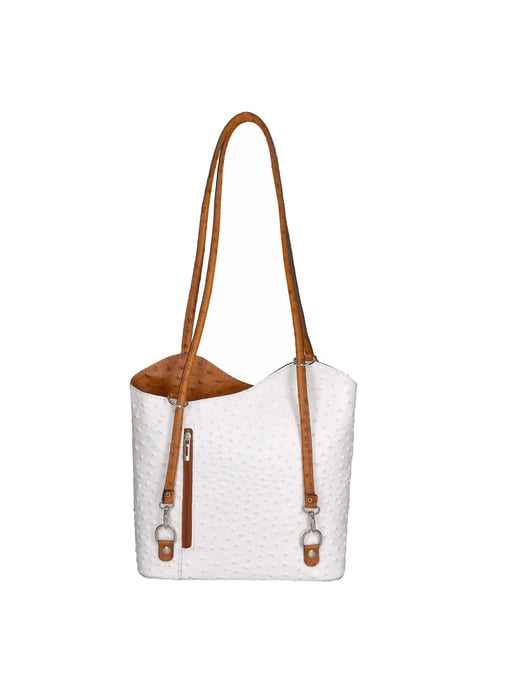 Gave Lux backpack women WHITE/COGNAC