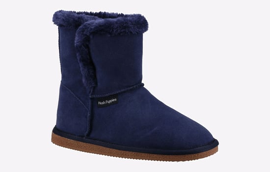 Hush Puppies Ashleigh Imitatiebont Dames Marine Pantoffels - Image 2