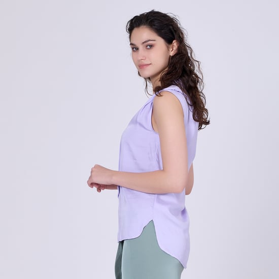 Mouwloze blouse met brede platte kraag - Image 2