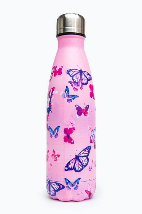Hype Pink Butterflies Metal Reusable Bottle