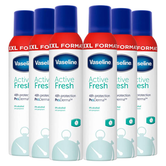 Vaseline ProDerma Anti Perspirant Deodorant For Women, Active Fresh, 6 Pk, 250ml